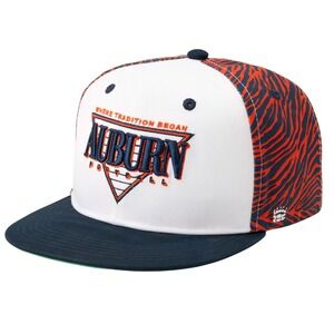 Homefield Auburn Tigers Snapback Hat White Navy Orange Tiger Stripe Football Cap